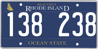 RI license plate 138238