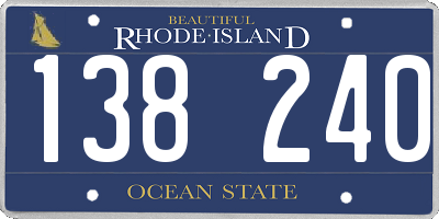 RI license plate 138240