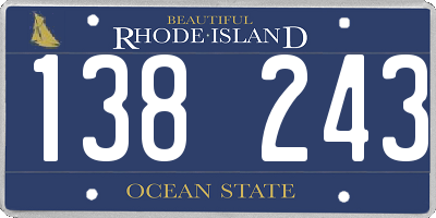 RI license plate 138243