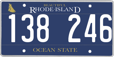 RI license plate 138246