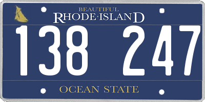 RI license plate 138247