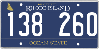 RI license plate 138260