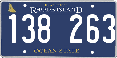RI license plate 138263