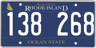RI license plate 138268