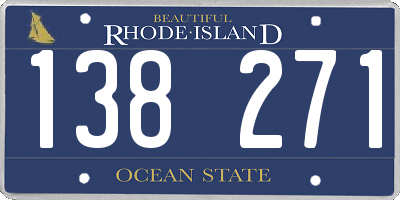 RI license plate 138271