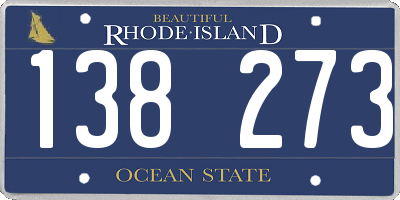 RI license plate 138273