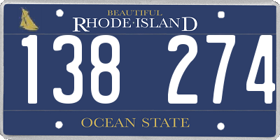 RI license plate 138274