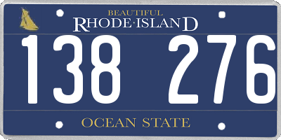 RI license plate 138276
