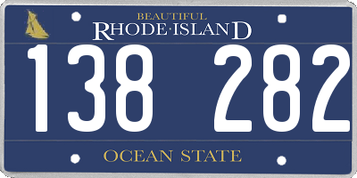 RI license plate 138282