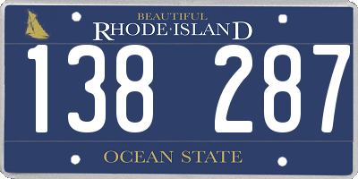 RI license plate 138287