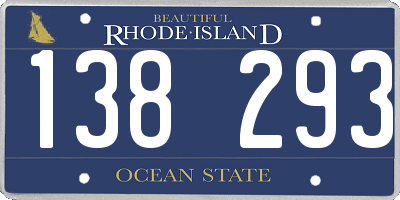 RI license plate 138293