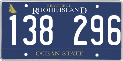 RI license plate 138296