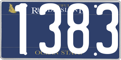 RI license plate 1383
