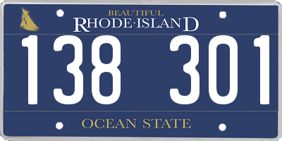 RI license plate 138301