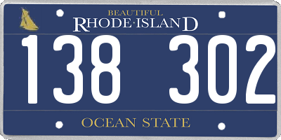 RI license plate 138302