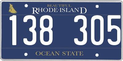 RI license plate 138305