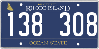 RI license plate 138308