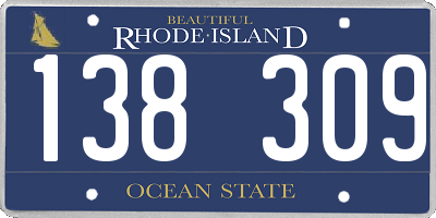RI license plate 138309