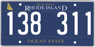 RI license plate 138311