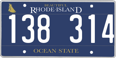 RI license plate 138314