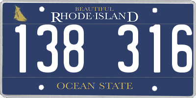RI license plate 138316