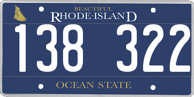 RI license plate 138322