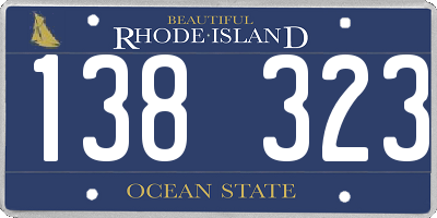 RI license plate 138323