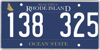 RI license plate 138325