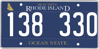RI license plate 138330