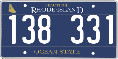 RI license plate 138331