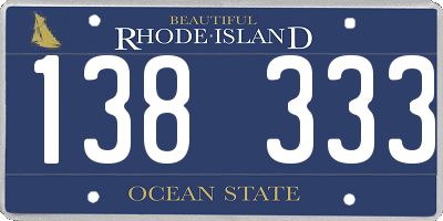 RI license plate 138333