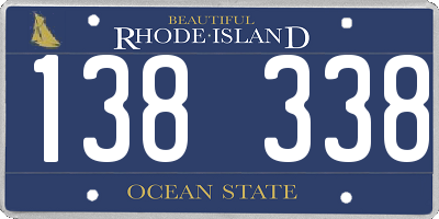 RI license plate 138338