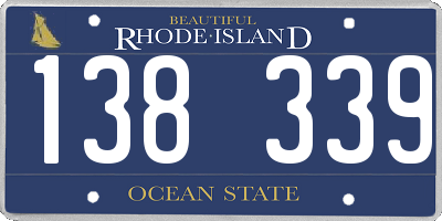 RI license plate 138339