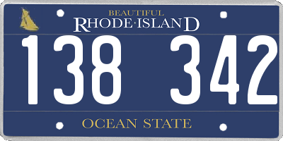 RI license plate 138342