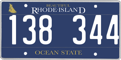 RI license plate 138344