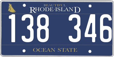 RI license plate 138346