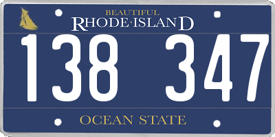 RI license plate 138347
