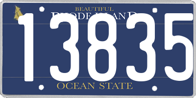 RI license plate 13835