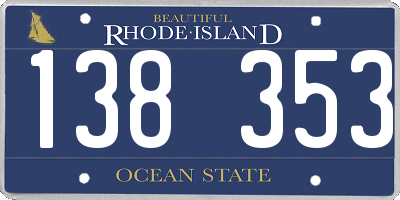 RI license plate 138353