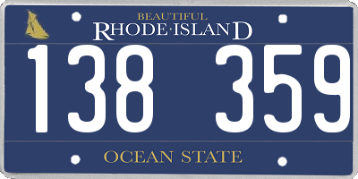 RI license plate 138359