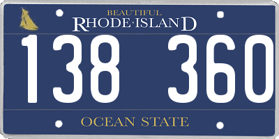 RI license plate 138360