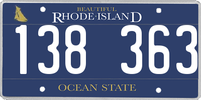 RI license plate 138363