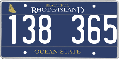 RI license plate 138365