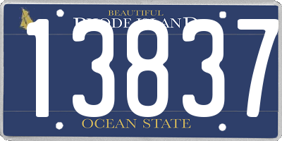 RI license plate 13837