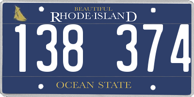 RI license plate 138374