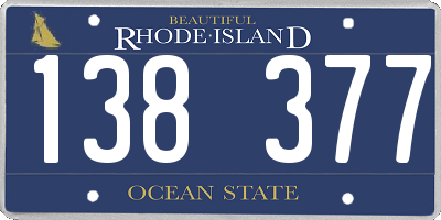 RI license plate 138377