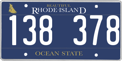 RI license plate 138378