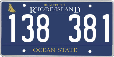 RI license plate 138381