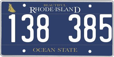 RI license plate 138385