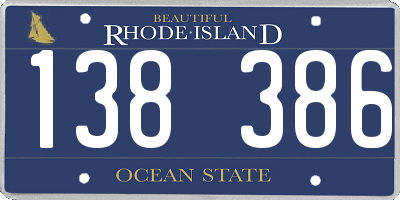 RI license plate 138386